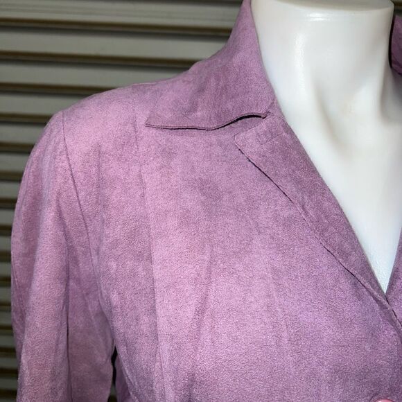 Vintage 70’s skinner ultra suede skirt and button blouse purple size 12 w/belt - Picture 8 of 13
